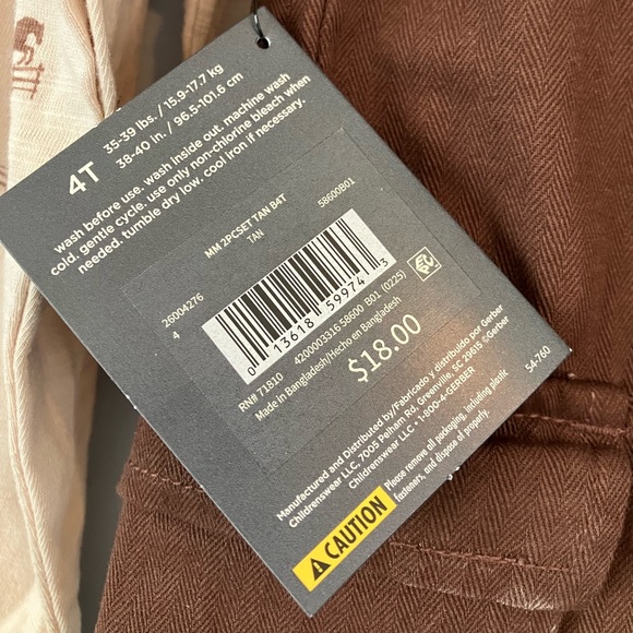 Boys 4T Set | Beige Horse Print Long Sleeve Top with Brown Pants - Picture 5 of 8